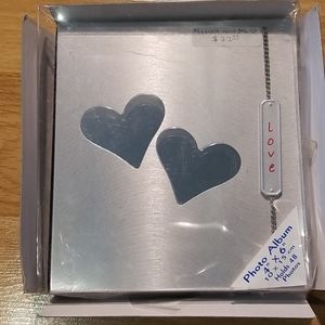 Love double heart photo album engravable cover